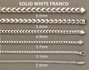 White Gold Chain - Mens Solid Franco Chain 10K White Gold