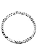 Solid Womens Franco Bracelet 10K White Gold