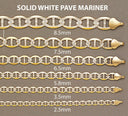 Womens 14K Gold Chain - Solid Diamond Cut Mariner Chain