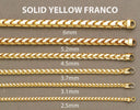 Gold Chain - Womens Solid Franco Chain 10K/14K Yellow Gold