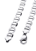 White Gold Chain - Mens Solid Mariner Chain 10K Gold