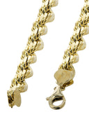 Solid Womens Rope Bracelet 10K Yellow Gold