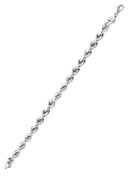 Solid Womens Rope Bracelet 10K/14K White Gold
