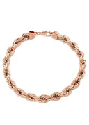 14K Rose Gold Bracelet Solid Rope For Women