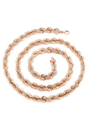14K Rose Gold Chain - Solid Rope Chain