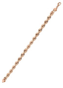 14K Rose Gold Bracelet Solid Rope For Women