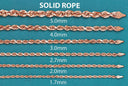 14K Rose Gold Chain - Solid Rope Chain