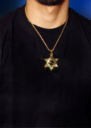 Mens Gold Plated Rope Chain & Star of David Pendant | Appx. 23 Grams