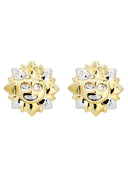 Sun 10K Yellow Gold Studs | Appx. Diameter 0.75 Inches