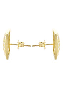 Square Cz 10K Yellow Gold Earrings | Appx 3/8 Inches Wide