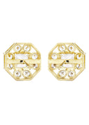 Cz 10K Yellow Gold Studs | Appx. Diameter 0.5 Inches