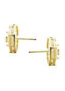 Cz 10K Yellow Gold Studs | Appx. Diameter 0.5 Inches