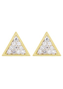 Cz 10K Yellow Gold Studs | Appx. Diameter 0.5 Inches
