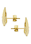 Triangle Cz 10K Yellow Gold Earrings | Appx 1/2 Inches Wide