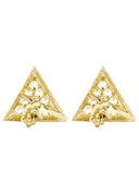 Cz 10K Yellow Gold Studs | Appx. Diameter 0.5 Inches