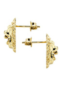 Lion 10K Yellow Gold Studs | Appx. Diameter 0.5 Inches