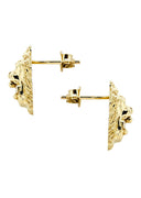 Lion 10K Yellow Gold Studs | Appx. Diameter 0.3 Inches