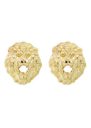 Lion 10K Yellow Gold Studs | Appx. Diameter 0.5 Inches