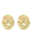 Lion Head 10K Yellow Gold Earrings | Appx 1/2 Inches Wide