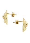 Lion 10K Yellow Gold Studs | Appx. Diameter 0.5 Inches