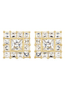 Cz 10K Yellow Gold Studs | Appx. Diamter 0.5 Inches