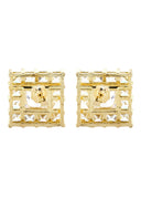 Cz 10K Yellow Gold Studs | Appx. Diamter 0.5 Inches