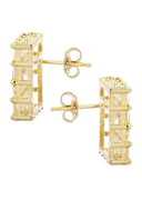 Cz 10K Yellow Gold Studs | Appx. Diamter 0.5 Inches