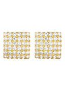 Square Cz 10K Yellow Gold Earrings | Appx 1/2 Inches Wide
