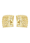 Cz 10K Yellow Gold Studs | Appx. Diameter 0.5 Inches
