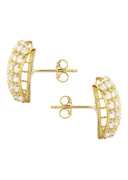 Cz 10K Yellow Gold Studs | Appx. Diameter 0.5 Inches