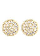 Circle Cz 10K Yellow Gold Earrings | Appx 1/2 Inches Wide
