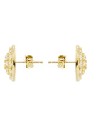 Circle Cz 10K Yellow Gold Earrings | Appx 1/2 Inches Wide