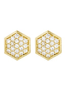 Cz 10K Yellow Gold Studs | Appx. Diameter 0.5 Inches
