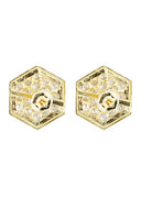Cz 10K Yellow Gold Studs | Appx. Diameter 0.5 Inches