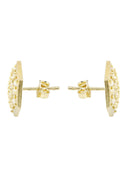 Octagon Cz 10K Yellow Gold Earrings | Appx 1/2 Inches Wide