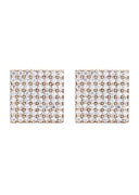 Square Cz 10K Yellow Gold Earrings | Appx 1/2 Inches Wide