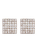 Square Cz 10K Yellow Gold Earrings | Appx 3/8 Inches Wide