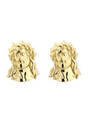 Jesus 10K Yellow Gold Studs | Appx. Diameter 0.5 Inches