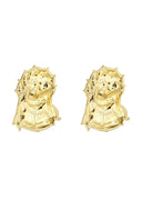 Jesus 10K Yellow Gold Studs | Appx. Diameter 0.5 Inches