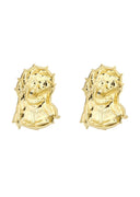 Jesus Head 10K Yellow Gold Earrings | Appx 1/4 Inches Wide