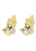 Praying Hands 10K Yellow Gold Studs | Appx. Diameter 0.5 Inches