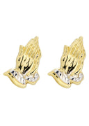 Praying Hands 10K Yellow Gold Earrings | Appx 5/8 Inches Wide