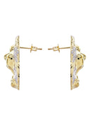 Lion 10K Yellow Gold Studs | Appx. Diameter 1 Inches