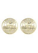 Last Supper 10K Yellow Gold Studs | Appx. Diameter 0.75 Inches