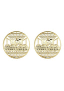 Last Supper 10K Yellow Gold Earrings | Appx 3/4 Inches Wide