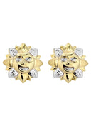 Sun 10K Yellow Gold Earrings | Appx 1 Inch Wide