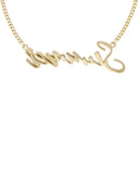 14K Yellow Gold Ladies Full Diamond Name Plate Necklace | Appx. 1.5 Carat