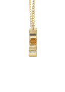14K Yellow Gold Ladies Full Diamond Name Plate Necklace | Appx. 1.5 Carat