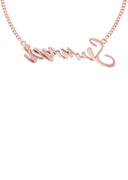 14K Rose Gold Ladies Full Diamond Name Plate Necklace | Appx. 1.5 Carat