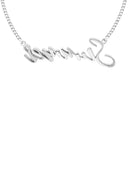 14K White Gold Ladies Full Diamond Name Plate Necklace | Appx. 1.5 Carat